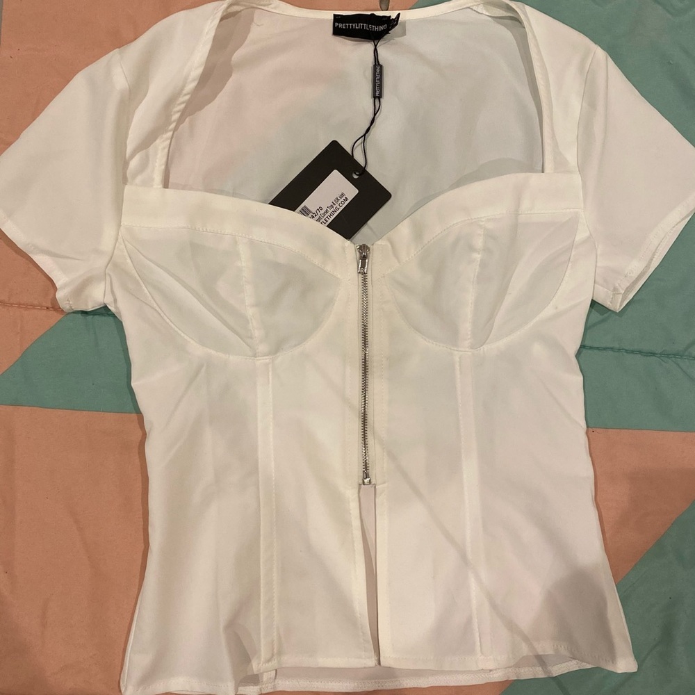 White corset Pretty little thing top
